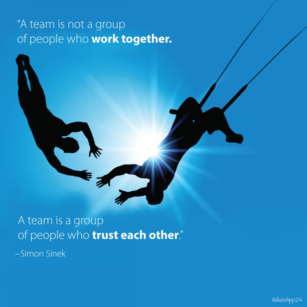 'A team is not a group of people who work together. A team is a group ...